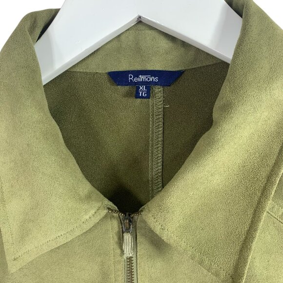 faux suede women's short utility jacket olive green Reitmans size xl - Picture 2 of 12